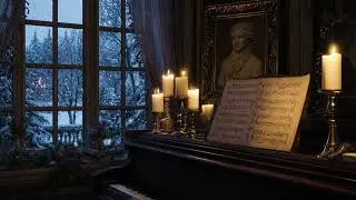 Lonely Piano in an Old Castle ❄️🏰 Snow Falling Outside the Window for Calm & Study