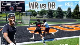 WR vs DB 1v1s Against college football players!!