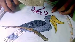 How to make a bird embroidery design using a juki lz 271 zigzag embroidery machine