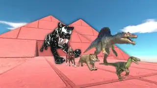 Smilodon Venom Hunting All Units in Red Twin Pyramid of Death!! - Animal Revolt Battle Simulator