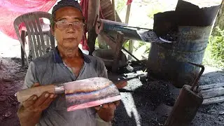 Knife Making - Forging A Sharp Cleaver By The Smart old Blacksmith.