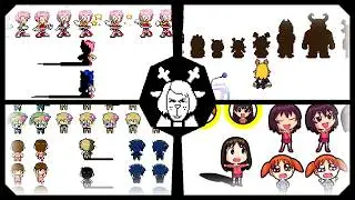 Compilation of Deltarune's CH7 Spritesheet/Meat Factory in Other Games