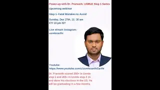 Webinar- Mistakes in USMLE Step 1 preparation Dec 27