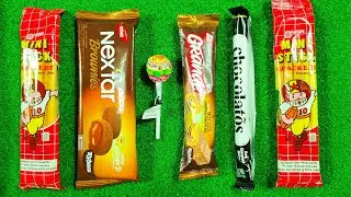 some lot's of candy and sweets lollipops unpacking chocolate ASMR, satisfying video