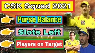 csk squad 2021,players list, slots left, purse balance,target players, weakness and playing 11