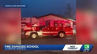 Fire damages classrooms at Olympus Junior High School in Roseville