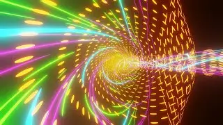 4K Trippy Colorful Light Speed Rollercoaster Tunnel Motion Background