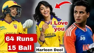 Harleen Deol 64  Mi w vs UP w india Fans Reaction Harleen Deol 64 vs Mi Harmanpreet Kaur Reaction