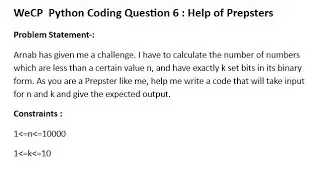 WeCP Python Coding Question 6 *Help For Prepsters* 