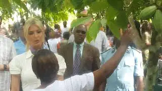 Cocoa process being explained to Ivanka Trump