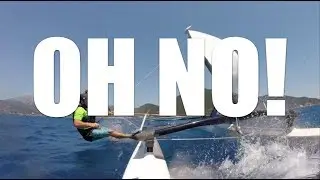 Catamaran sailing epic gear fail! High speed mast down Multicam with commentary!