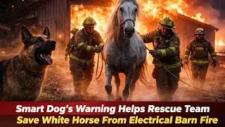 Smart Dog&rsquo;s Warning Helps Rescue Team Save White Horse From Electrical Barn Fire