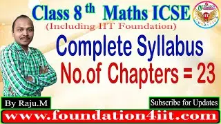 Class 8 Maths ICSE || Complete Syllabus ||