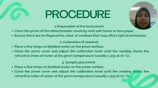 REFRACTOMETER METHOD