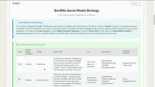 Create your Startup's Social Media Calendar | BonBillo AI Agent