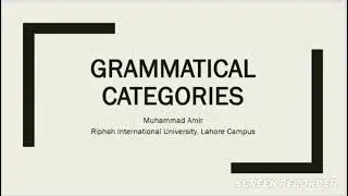 Grammatical categories  Grammatical units  what are grammatical units in Linguistics,  English