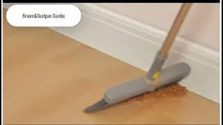 X-HOME Broom Brush & Dustpan Combo &ndash; Long Handles & Cleaning Comb