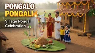 Pongalo Pongal 🌾 | Pongal Celebration  VillageFamilyFestival.AICooking#AIVideo#AICreator#TamilReels#