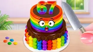 Amazing Rainbow Number Cake 67 🌈🍫 Cutest Mini Chocolate Cake Decorating