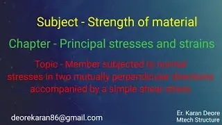 Normal stresses in two mutually perpendicular directions accompanied by a simple shear stress 