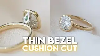 Upgrading Her Promise Ring After 27 Years - Cushion Cut Diamond Bezel Tulip Solitaire