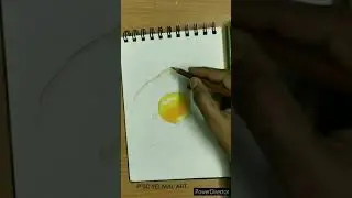 fried egg drawing with oil pestal and color pencils