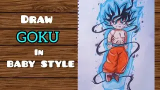 I draw GOKU in baby style in saiyan form.#easydrawing#drawing #art 