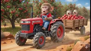 Monkey MoMo&rsquo;s Tractor Goes Out of Control 😱🍎 | Shocking Farm Adventure | MoMo Monkey Life