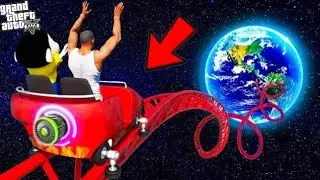 Shinchan and Franklin Tried Impossible Biggest Roller Coaster Space Parkour Challenge in GTA 5