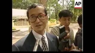 CAMBODIA: SIEM REAP: SAM RAINSY MEETS KING NORODOM SIHANOUK