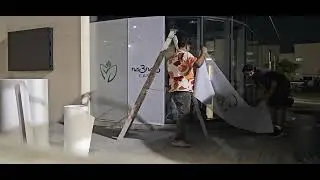 one Way vision installation directly in glass #onewayvision #stickerglass #dubaiworklife