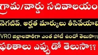 Ap sachivalayam exams latest updates |VRO, surveyor exam details|results update