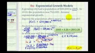 Ex:  Exponential Growth Function - Population
