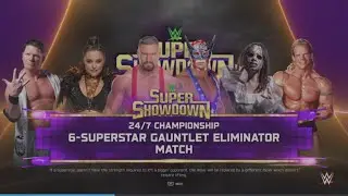 WWE 2K25 Кросс против Лиры, Лекса, Брона, Американо, Эй Джей, 6-сторонний матч &laquo;Перчатка Элм&raquo;. Ти...