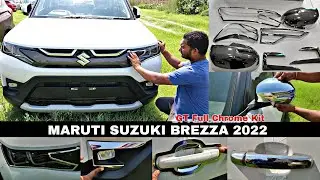 2022 Brezza All Modified Accessories Full Chrome Kit Installation Video By (GT Car Accessories)💥