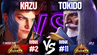 SF6 ▰ KAZU (#2 Rank Marisa) vs TOKIDO (#11 Rank JP) ▰ Street Fighter 6 Replays