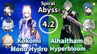 F2P C0 Kokomi Mono Hydro & Alhaitham Hyperbloom | 4.2 Abyss Floor 12 Full Star Clear