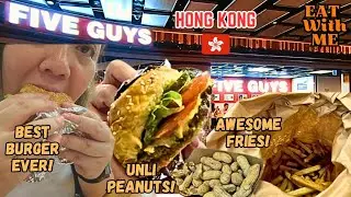 Five Guys in Hong Kong | Eat With Me #travel #food #foodie #mukbang #burger #fiveguys #vlog #vlogs