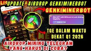 TGE Q1 AIRDROP GenkiMinerBot || Update Airdrop Listing Hari ini GenkiMinerBot