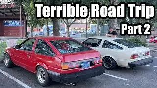 We broke down! Hot and humid Hypermiling AE86 and TE72. Terrible Car Road Trip S1E2 SCR