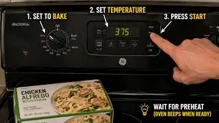 How to PREHEAT a GE Electric Oven Before Baking a Meal to Cook (PRE)