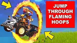 Jump through FLAMING HOOPS with a Shopping Cart or ATK - ALL LOCATIONS WEEK 5 CHALLENGE FORTNITE