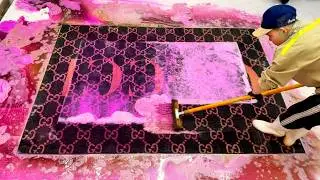 ️🏆G.U.C.C.I Luxury Rug Hand Washing Challenge🏅️ Guess where this rug came from?