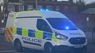 here's a police van arriving on scene of an assault on a officer