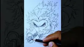 how to draw Rengoku | Demonslayer sketch 
