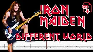 Iron Maiden - Different World (🔴Bass Tabs - Notation) By @ChamisBass  #chamisbass #ironmaidenbass