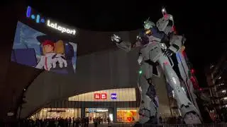 実物大νガンダム 夜演出『BEYOND THE TIME(メビウスの宇宙を越えて)アクシズ阻止 ver.』初日