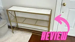 One Minute Review: Unboxing & Assembling the Hoctieon 3-Tier Gold Console Table (Amazon Furniture)