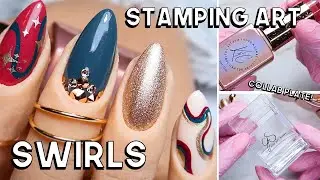 Swirl Trend Nail Art! My Clear Jelly Stamper Collab Plate ✨