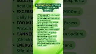 Kidney Doctors Warn: Avoid These 9 Foods After 60 | Kidney Failure Signs